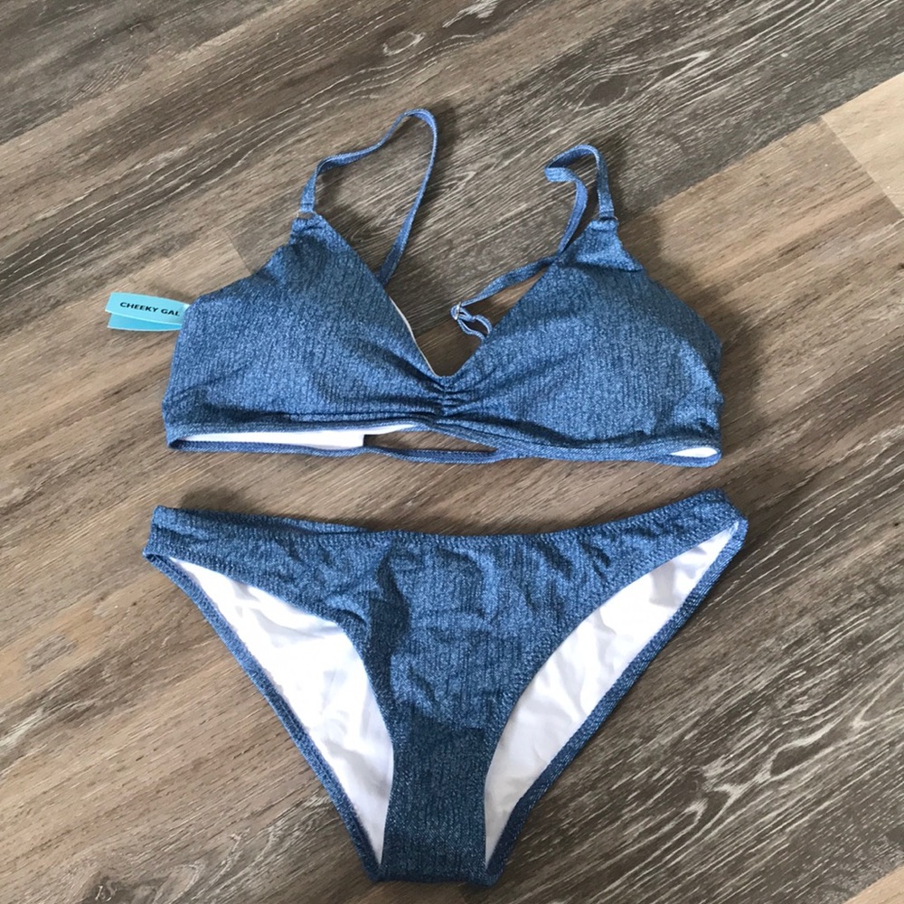 BLUE DENIM EFFECT BIKINI